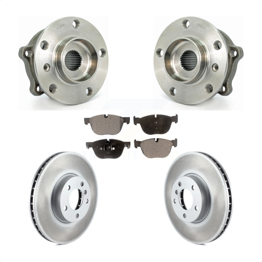 Hub Bearing Assembly Coated Disc Brake Rotors And Pads Front Kit For BMW X5 X6