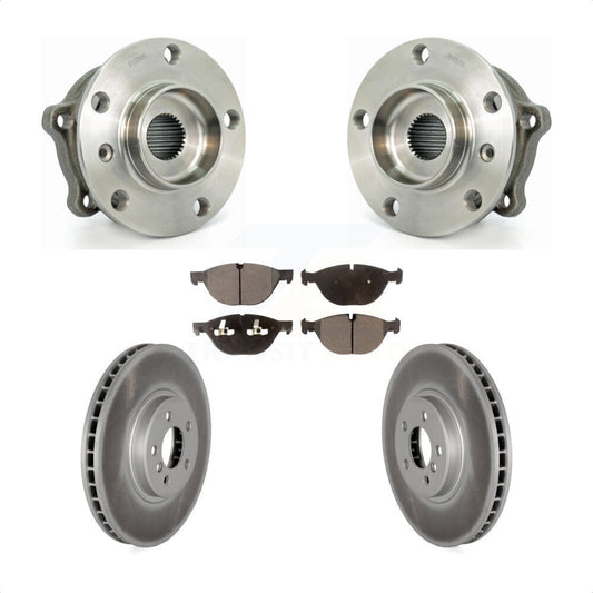 Hub Bearing Assembly Coated Brake Rotor & Pads Front Kit For BMW X5 X6 xDrive50i