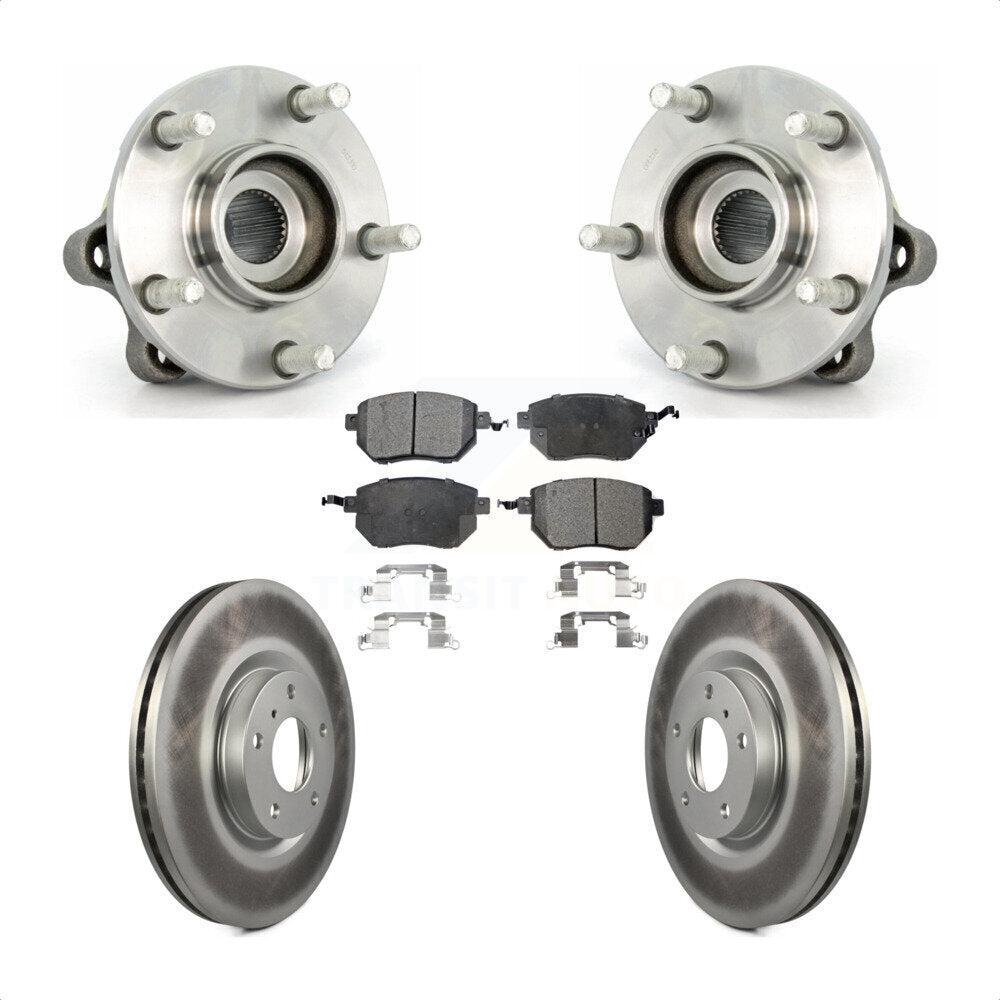 Hub Bearing Assembly Coat Brake Rotor Pads Front Kit For 2005-2007 Nissan Murano