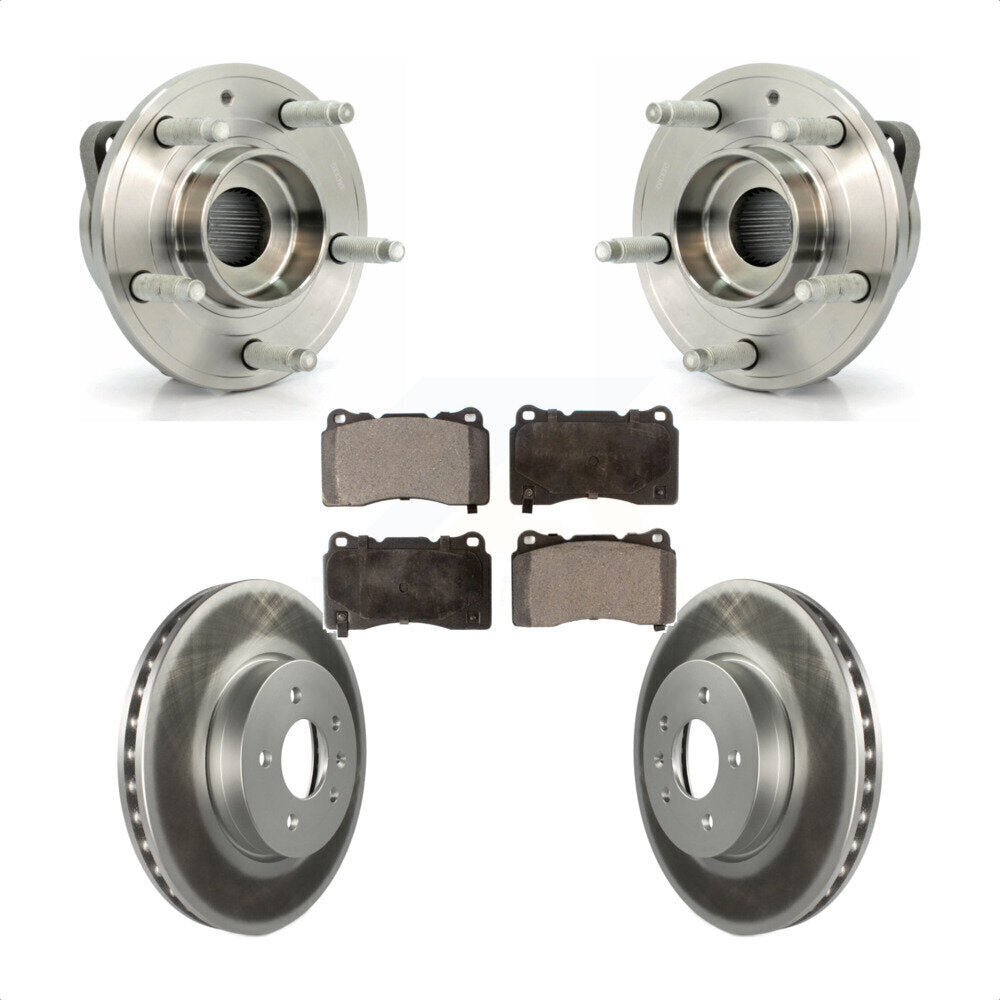 Hub Bearing Assembly Coated Disc Brake Rotor And Pads Front Kit For Cadillac ATS