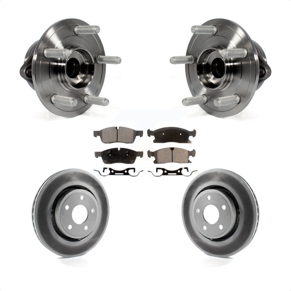 Hub Bearing Coat Brake Rotor Pad Front Kit For Jeep Grand Cherokee Dodge Durango