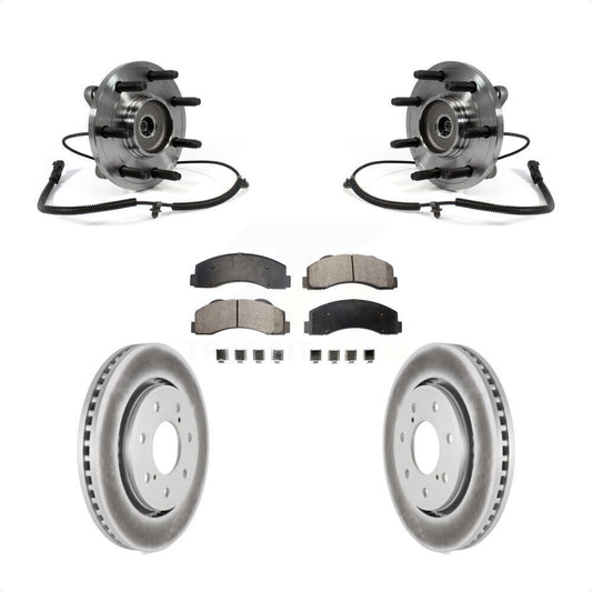 Hub Bearing Assembly Coated Disc Brake Rotors And Pads Front Kit For Ford F-150