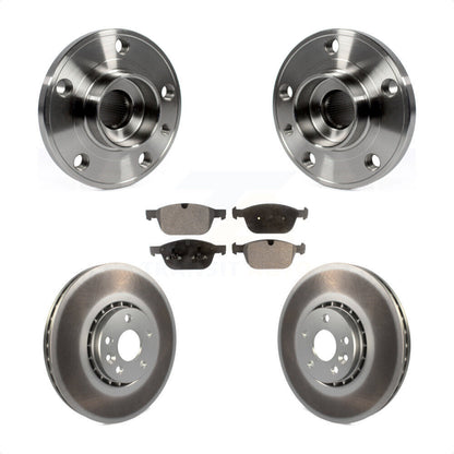 Hub Bearing Assembly Coated Brake Rotor & Pad Front Kit For 2010-2015 Volvo XC60