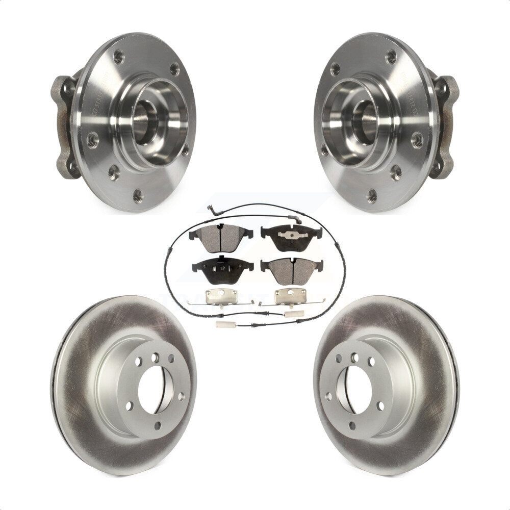 Hub Bearing Coated Brake Rotor Pad Front Kit For 13-15 BMW X1 xDrive28i with AWD