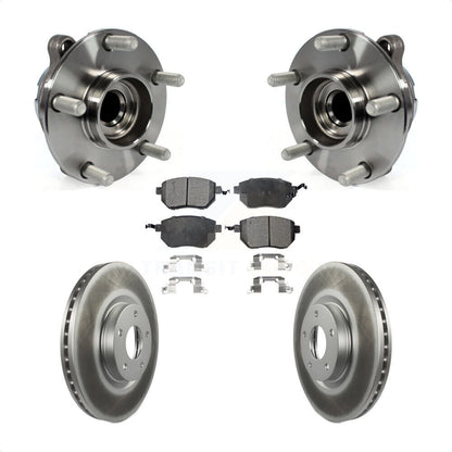 Hub Bearing Assembly Coated Disc Brake Rotor Pad Front Kit For INFINITI FX35 RWD