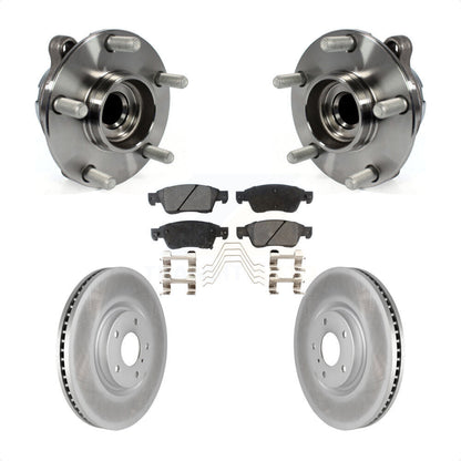 Hub Bearing Assembly Coated Brake Rotor & Pad Front Kit For INFINITI G37 G35 Q60