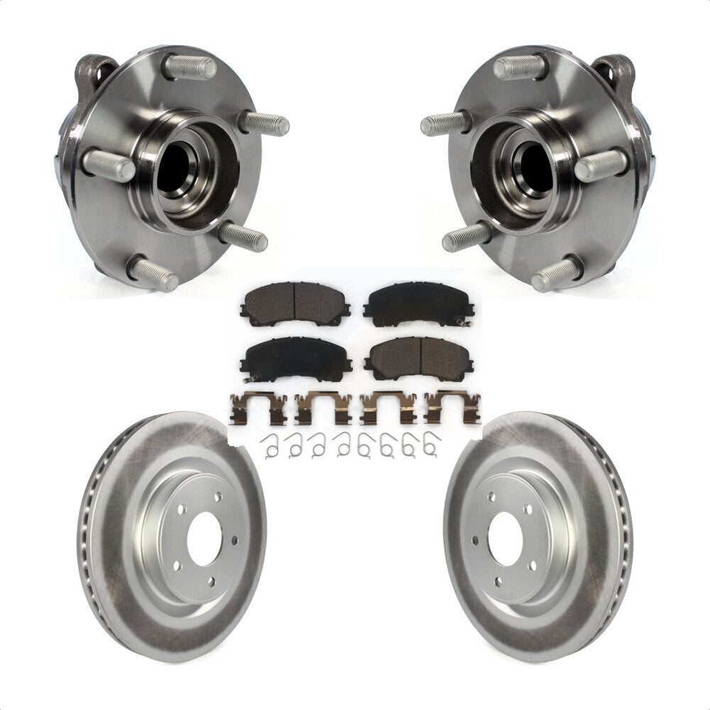 Hub Bearing Coated Disc Brake Rotor Pads Front Kit For INFINITI Q50 QX50 Q60 RWD
