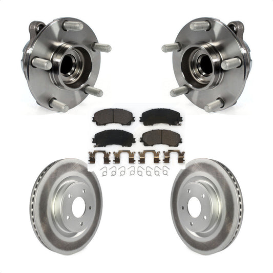 Hub Bearing Coated Disc Brake Rotor Pads Front Kit For INFINITI Q50 QX50 Q60 RWD