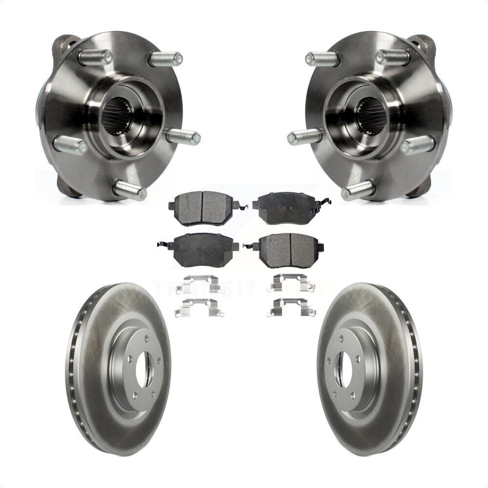 Hub Bearing Assembly Coated Brake Rotor And Pad Front Kit For INFINITI FX35 FX45