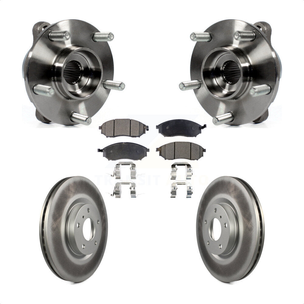 Hub Bearing Coated Brake Rotor Pad Front Kit For INFINITI G37 EX35 G35 QX50 QX70