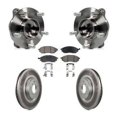 Hub Bearing Coated Brake Rotor Pad Front Kit For INFINITI G37 EX35 G35 QX50 QX70