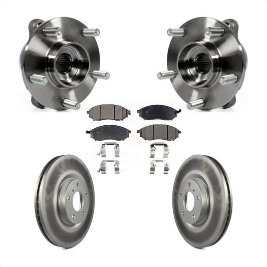 Hub Bearing Coated Brake Rotor Pad Front Kit For INFINITI G37 EX35 G35 QX50 QX70