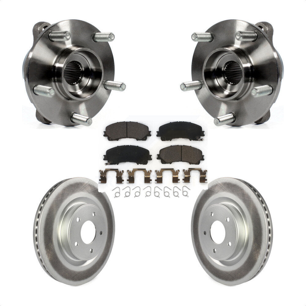 Hub Bearing Coated Disc Brake Rotor Pads Front Kit For INFINITI Q50 QX50 Q60 AWD