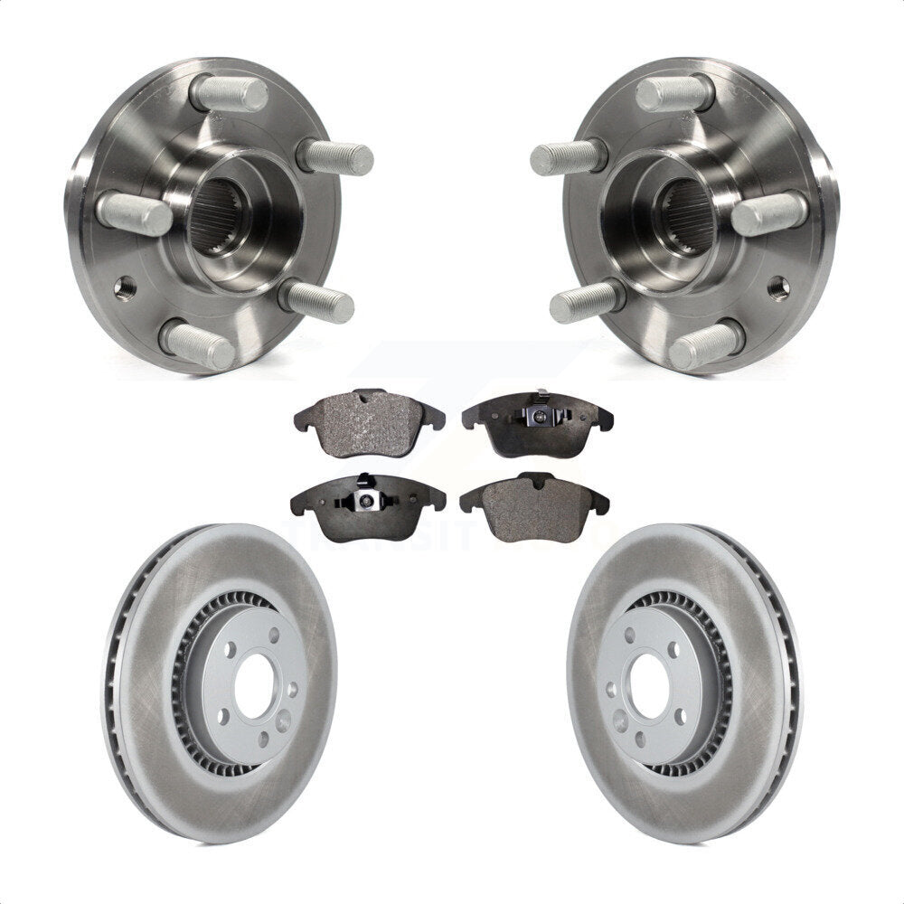 Hub Bearing Assembly Coat Brake Rotor Pad Front Kit For 2008-2015 Land Rover LR2