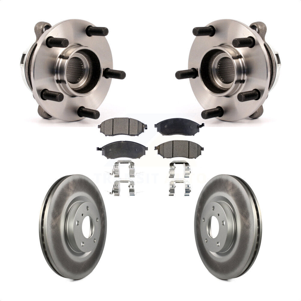 Hub Bearing Assembly Coated Disc Brake Rotor And Pad Front Kit For Nissan Murano