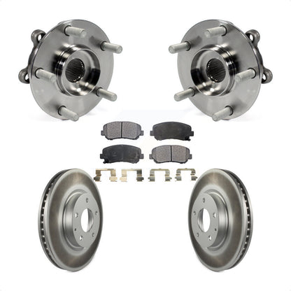 Hub Bearing Assembly Coated Brake Rotor & Pad Front Kit For 2013-2015 Mazda CX-5