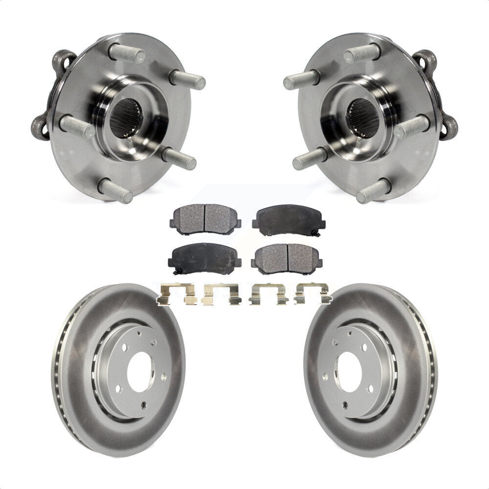 Hub Bearing Assembly Coated Disc Brake Rotors And Pads Front Kit For Mazda CX-5