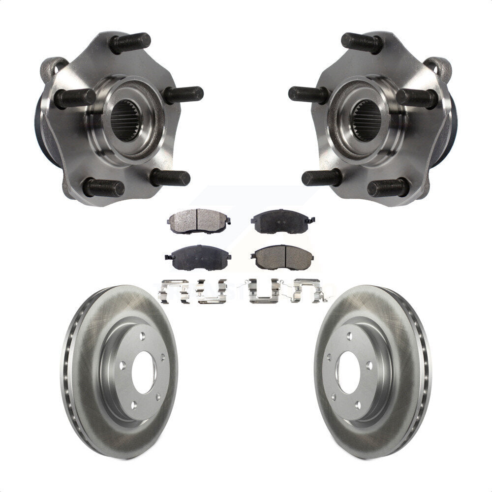 Hub Bearing Assembly Coated Disc Brake Rotor And Pad Front Kit For Nissan Sentra