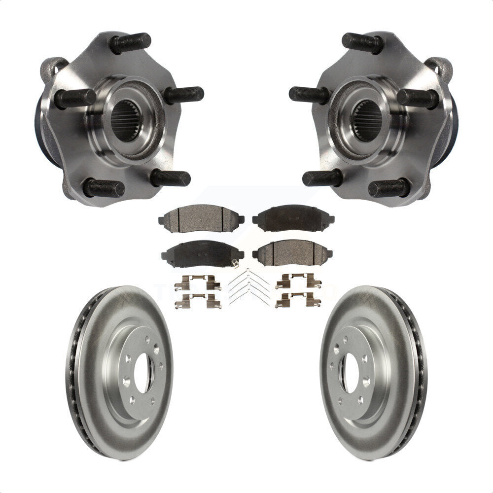 Hub Bearing Assembly Coated Disc Brake Rotors And Pads Front Kit For Nissan LEAF