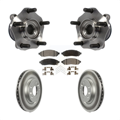 Hub Bearing Assembly Coated Disc Brake Rotors And Pads Front Kit For Nissan LEAF