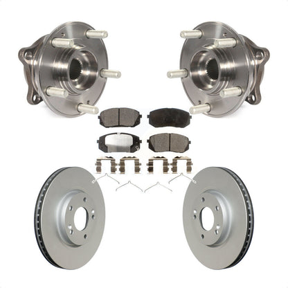 Hub Bearing Assembly Coated Disc Brake Rotor & Pads Front Kit For Hyundai Sonata
