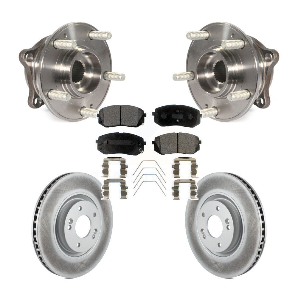 Hub Bearing Coated Disc Brake Rotor Pads Front Kit For Hyundai Sonata Kia Optima