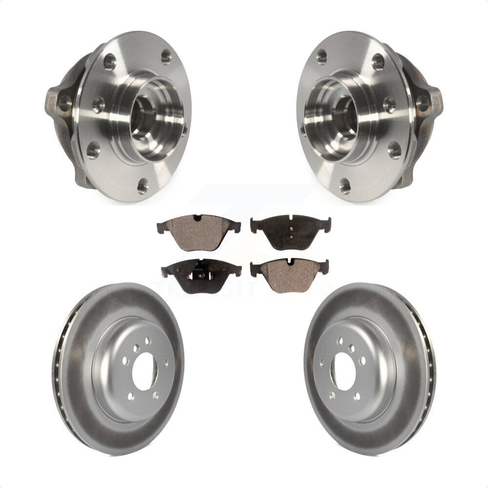 Hub Bearing Coated Brake Rotor Pads Front Kit For BMW 535i xDrive 535d 640i Gran