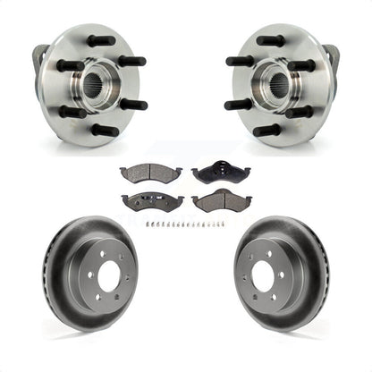Hub Bearing Assembly Coated Brake Rotor & Pad Front Kit For Dodge Dakota Durango