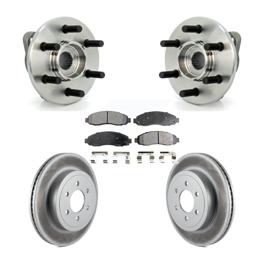Hub Bearing Coat Brake Rotor Pad Front Kit For Dodge Dakota 4WD with 2-Wheel ABS