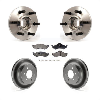 Hub Bearing Coated Brake Rotor Pads Front Kit For 2000-2002 Dodge Dakota Durango