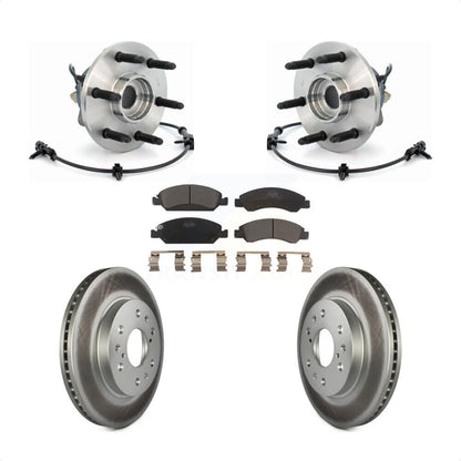 Hub Bearing Coated Brake Rotor & Pads Front Kit For Chevrolet GMC Silverado 1500
