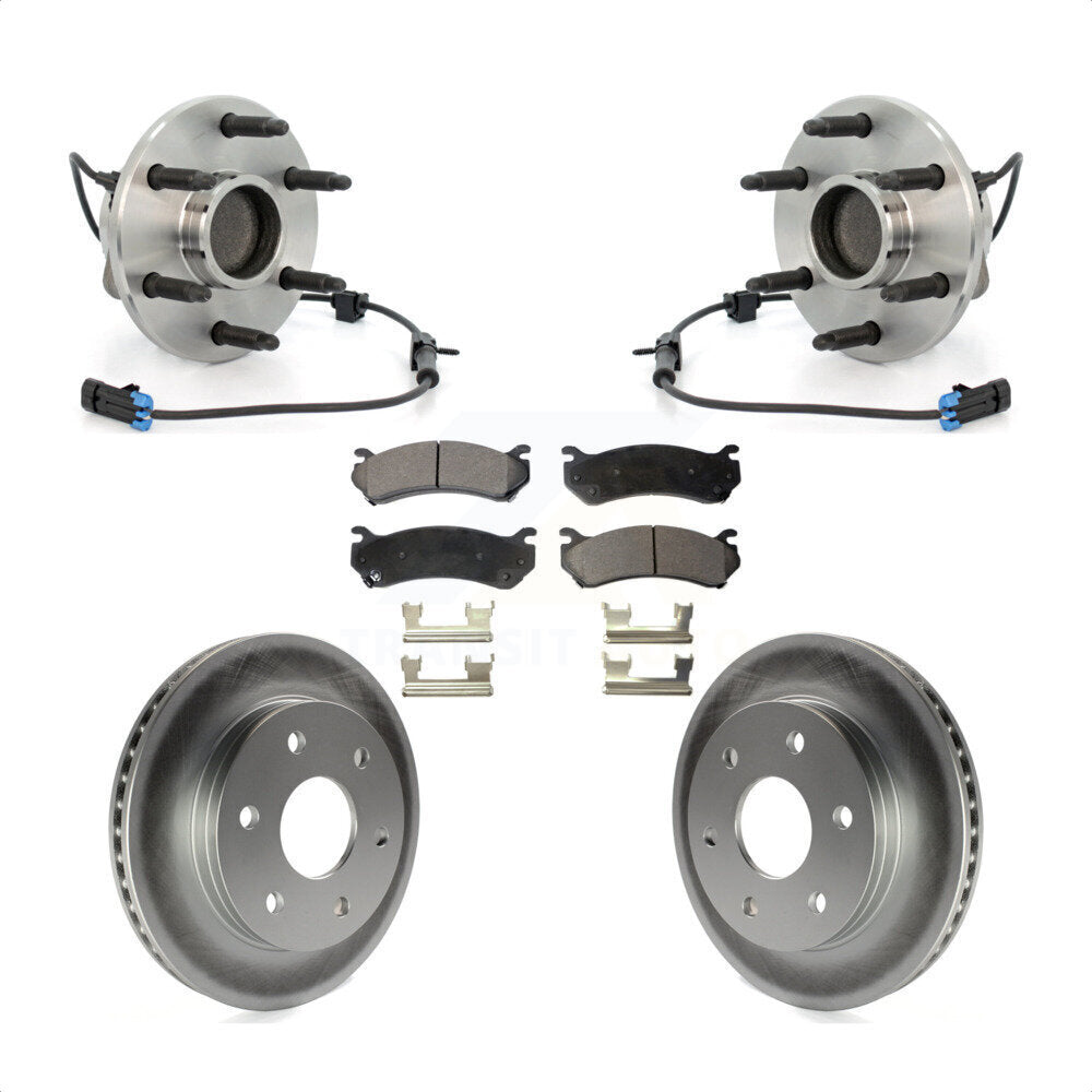 Hub Bearing Coated Brake Rotor Pads Front Kit For Chevrolet Astro GMC Safari RWD