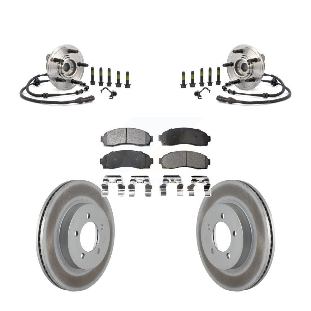 Hub Bearing Coat Brake Rotor Pad Front Kit For Ford Explorer Mercury Mountaineer