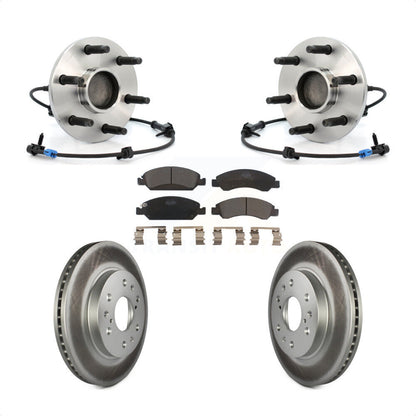 Hub Bearing Coated Brake Rotor & Pads Front Kit For Chevrolet GMC Silverado 1500