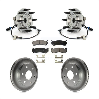 Hub Bearing Coated Brake Rotor & Pads Front Kit For Chevrolet Silverado 1500 GMC