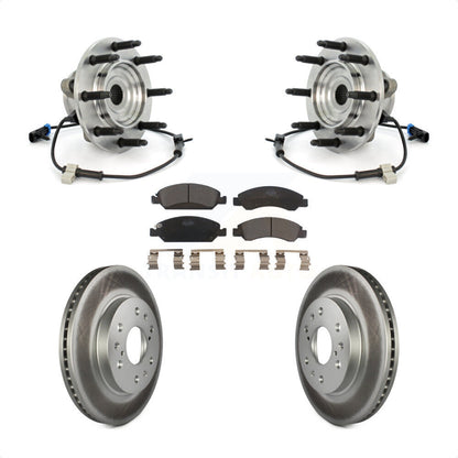 Hub Bearing Coated Brake Rotor & Pads Front Kit For Chevrolet GMC Silverado 1500