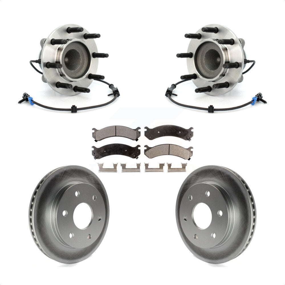 Hub Bearing Coat Brake Rotor Pad Front Kit For Chevrolet Express 2500 GMC Savana