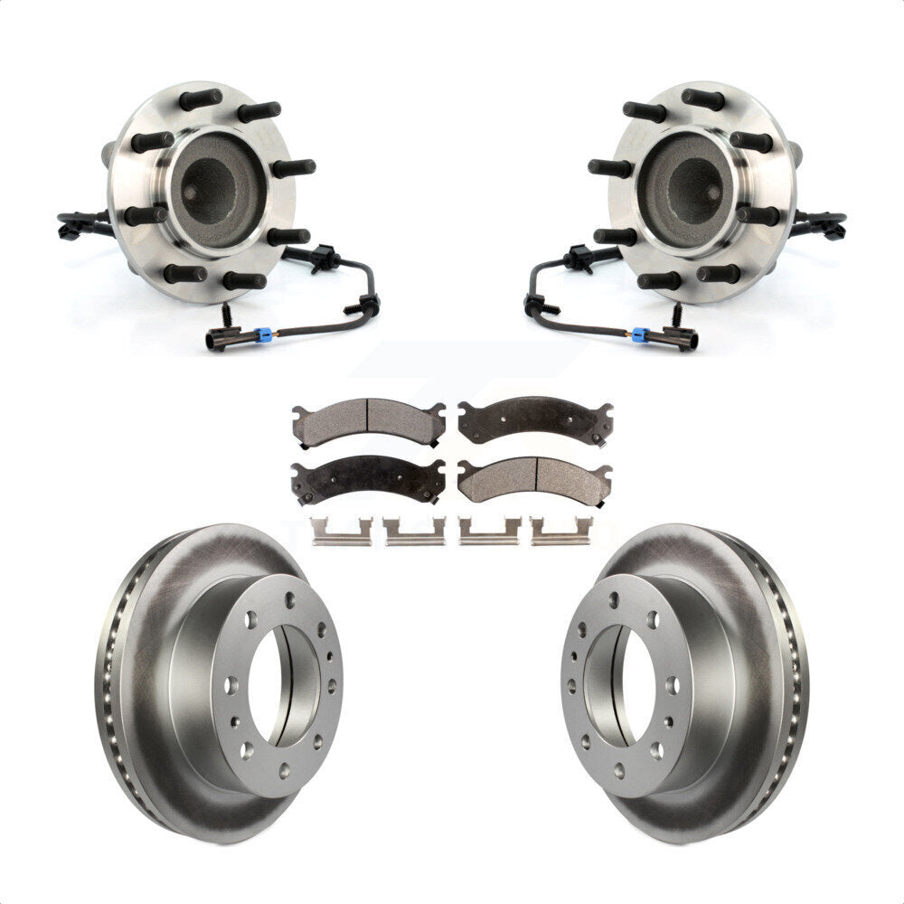 Hub Bearing Coat Brake Rotor Pad Front Kit For Chevrolet Express 3500 GMC Savana