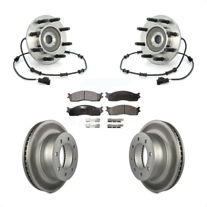 Hub Bearing Coat Brake Rotor Pad Front Kit For 2003-2005 Dodge Ram 2500 3500 4WD
