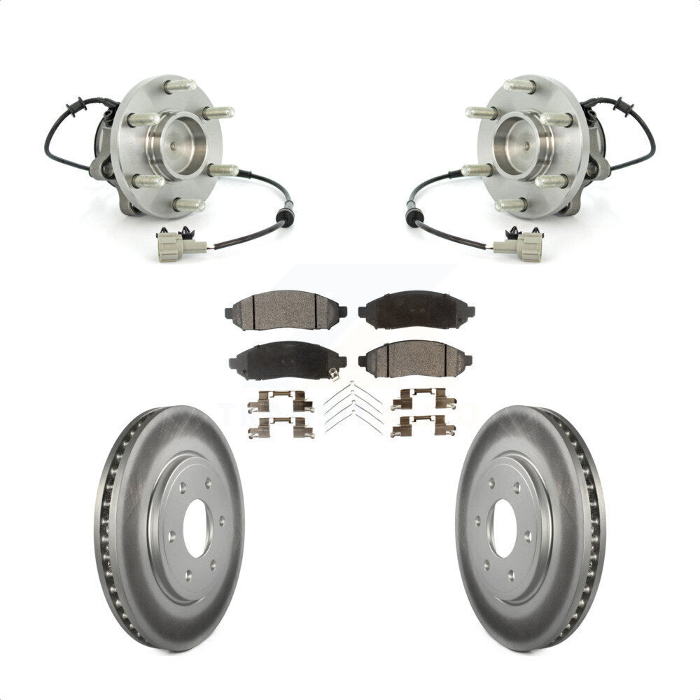 Hub Bearing Coated Brake Rotor Pads Front Kit For Nissan Frontier Suzuki Equator