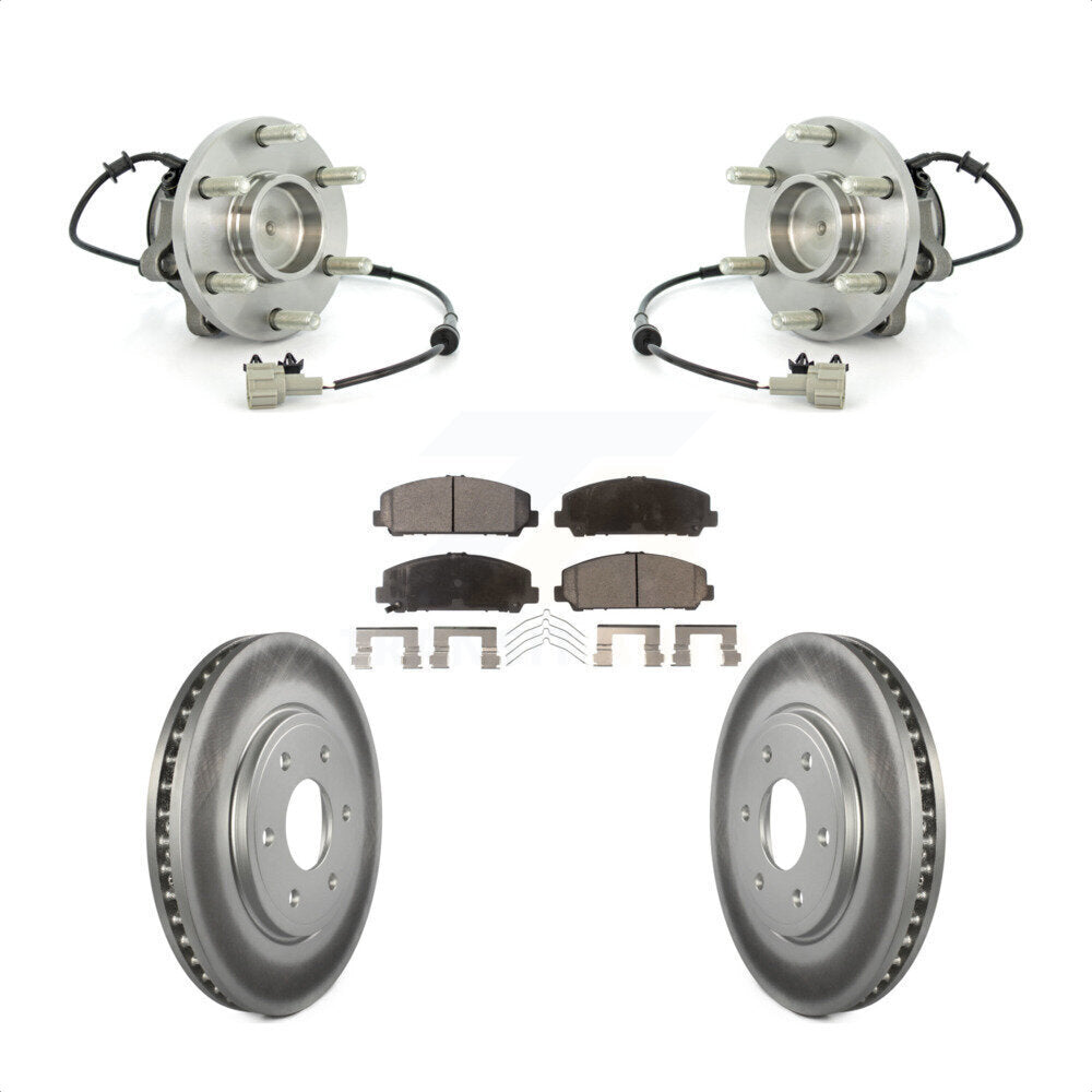 Hub Bearing Assembly Coated Disc Brake Rotor & Pads Front Kit For Suzuki Equator