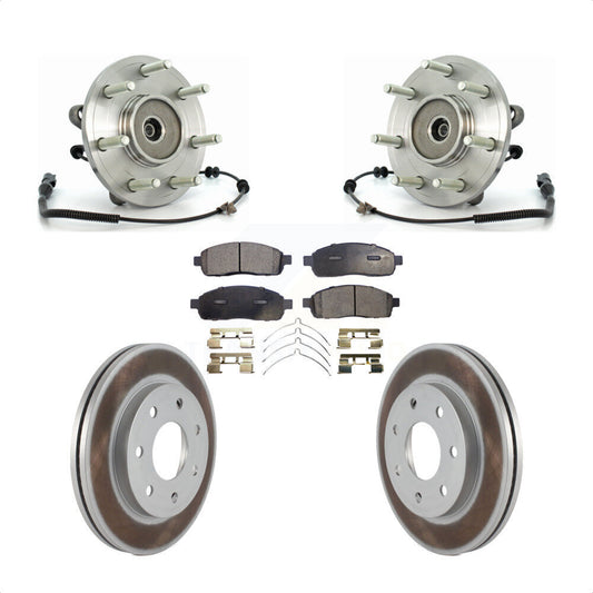 Hub Bearing Coated Brake Rotor Pads Front Kit For Ford F-150 Lincoln Mark LT 4WD