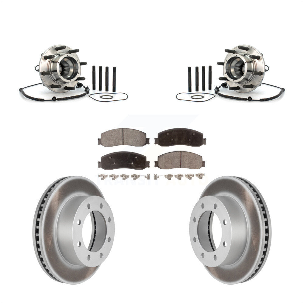 Hub Bearing Coated Brake Rotor Pads Front Kit For 2010 Ford F-250 Super Duty 4WD