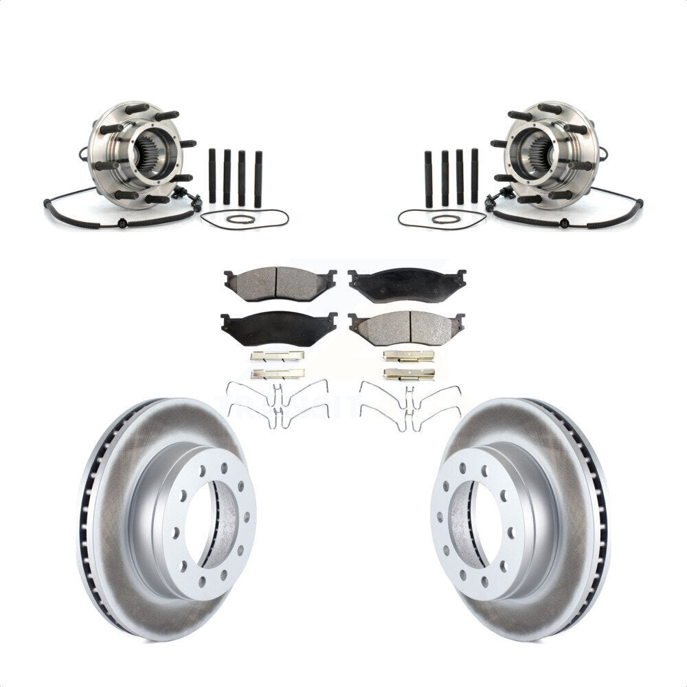 Hub Bearing Coat Brake Rotor Pads Front Kit For 2010 Ford F-550 Super Duty 4 X