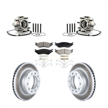 Hub Bearing Coat Brake Rotor Pads Front Kit For 2010 Ford F-550 Super Duty 4 X