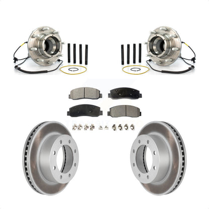 Hub Bearing Assembly Coated Brake Rotor Pads Front Kit For Ford F-250 Super Duty