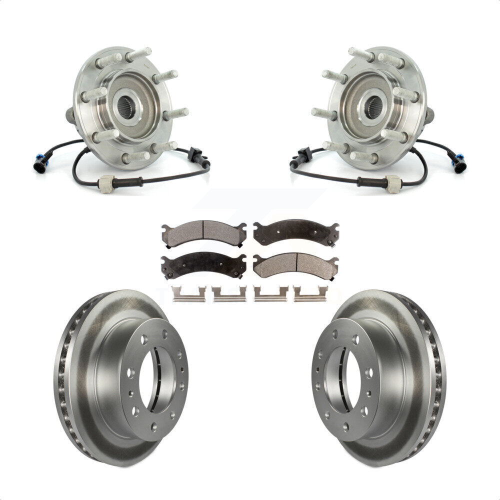 Hub Bearing Coat Brake Rotor Pad Front Kit For Chevrolet GMC Sierra 3500 Classic