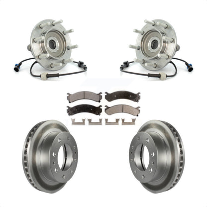 Hub Bearing Coat Brake Rotor Pad Front Kit For Chevrolet GMC Sierra 3500 Classic