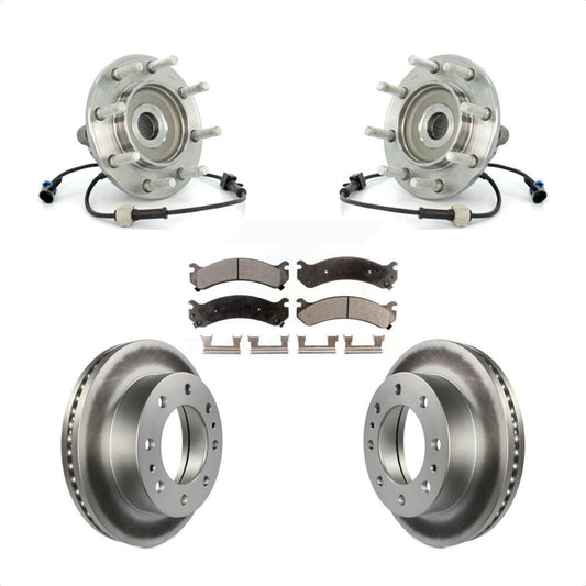 Hub Bearing Coat Brake Rotor Pad Front Kit For Chevrolet GMC Sierra 3500 Classic