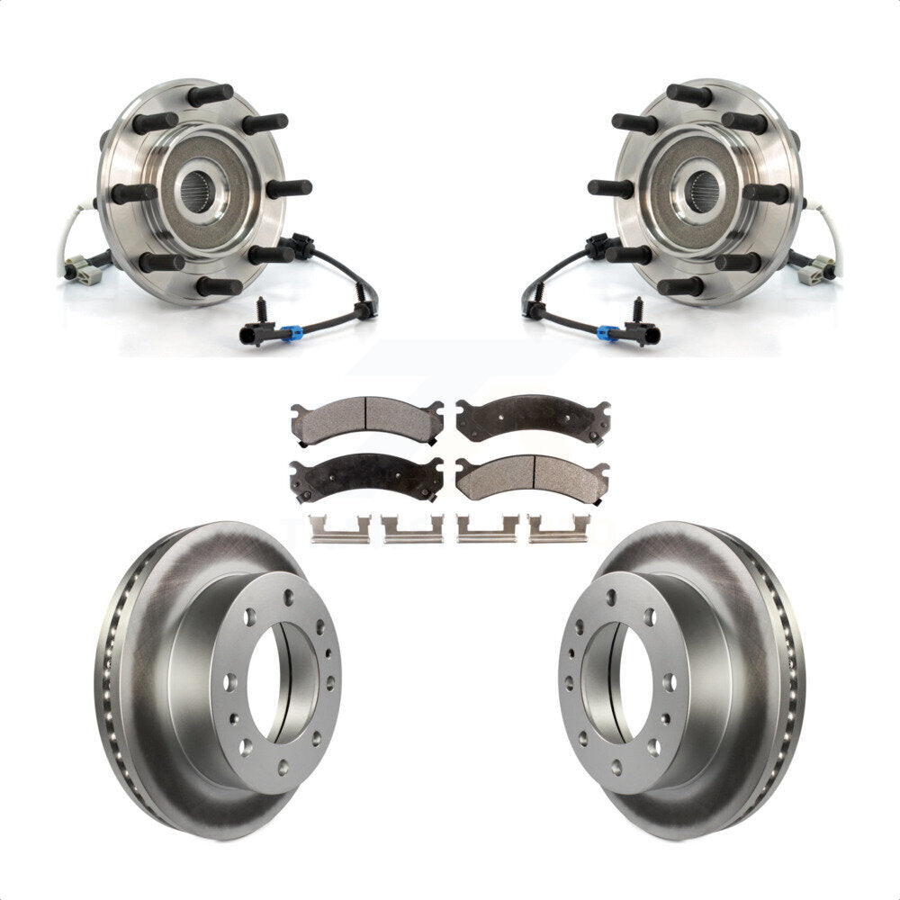 Hub Bearing Coat Brake Rotor Pad Front Kit For GMC Sierra 3500 Chevrolet Classic